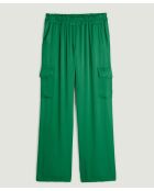 Pantalon cargo en satin Amara vert