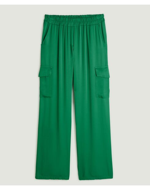 Pantalon cargo en satin Amara vert