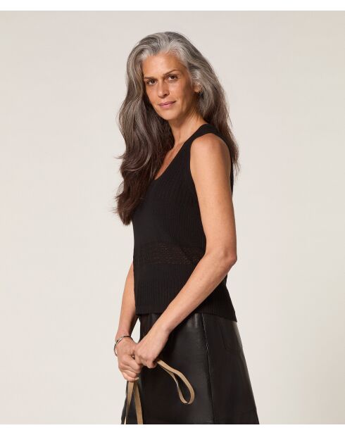 Pull manches courtes Yuki noir