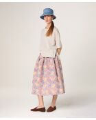 Pull col rond manches courtes en laine Sakura blanc écru