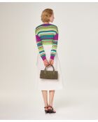 Pull Raye Col Rond en coton Siham rose fuchsia