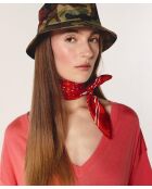 Mei mandarijnoranje wollen trui met korte mouwen en V-hals