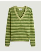 Pull Col V Fantaisie Imani vert pitache