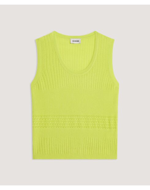 Yuki zitronengelber Kurzarmpullover