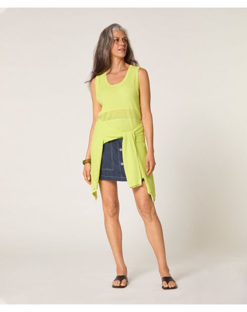 Yuki zitronengelber Kurzarmpullover