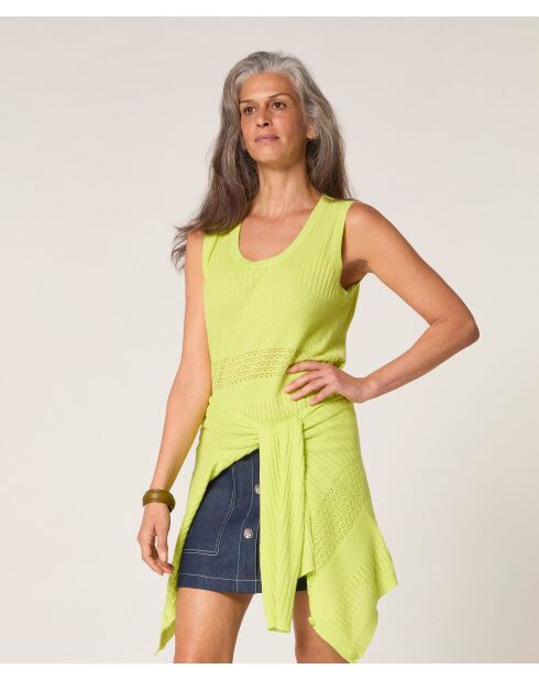 Yuki zitronengelber Kurzarmpullover