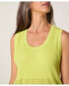 Yuki zitronengelber Kurzarmpullover