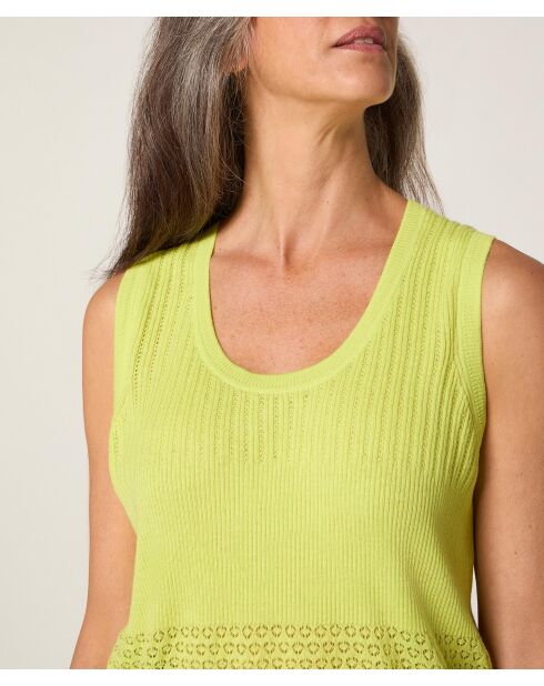 Yuki zitronengelber Kurzarmpullover