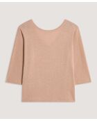 Beiger Kurzarmpullover Astou