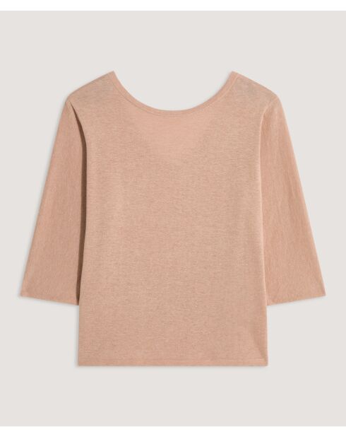 Beiger Kurzarmpullover Astou