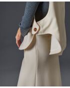 Ikram weißes, ecrufarbenes ärmelloses Top mit Knöpfen