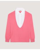 Pull manches longues en laine Aiko rose bobon