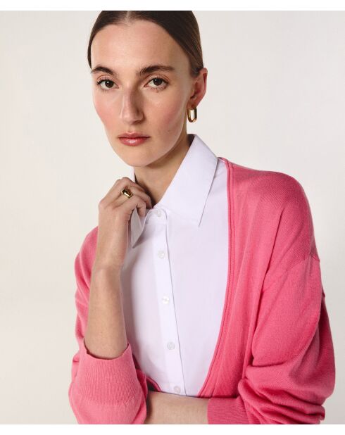 Pull manches longues en laine Aiko rose bobon