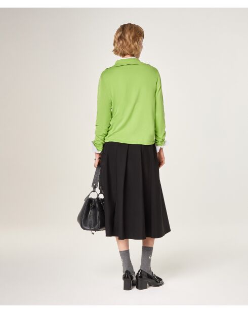 Polo Soukaina verbena in cotone con colletto fantasia