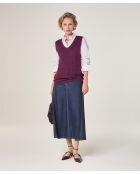 Fantasy-Stricktunika mit V-Ausschnitt aus Baumwolle Mouna Purpurwein