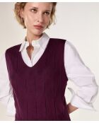 Fantasy-Stricktunika mit V-Ausschnitt aus Baumwolle Mouna Purpurwein