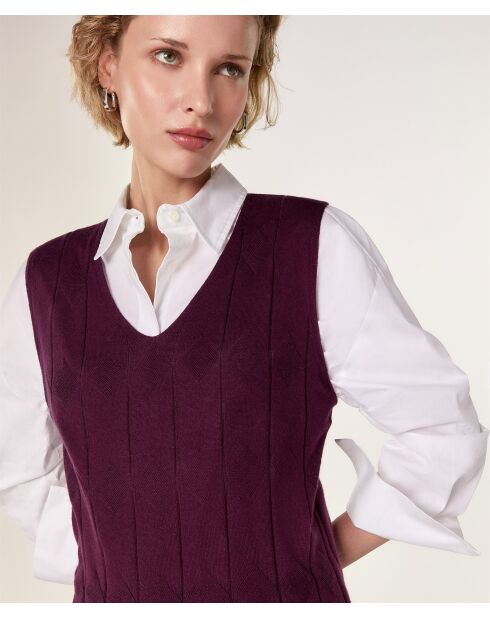 Fantasy-Stricktunika mit V-Ausschnitt aus Baumwolle Mouna Purpurwein