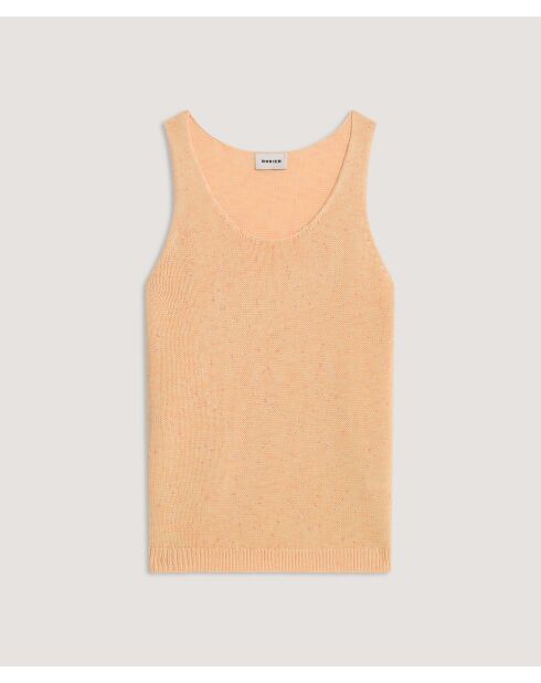 Geripptes Tanktop Wafa in Sandgelb