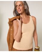 Geripptes Tanktop Wafa in Sandgelb