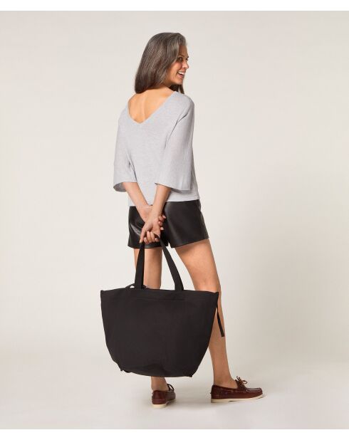 Pull manches courtes Astou gris clair