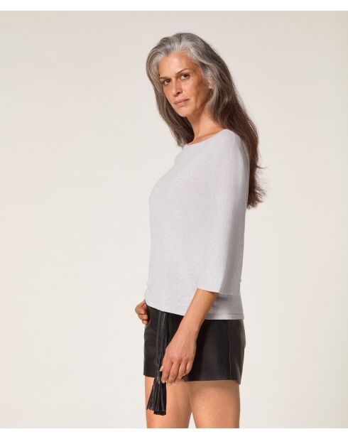 Pull manches courtes Astou gris clair