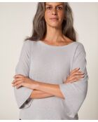 Pull manches courtes Astou gris clair