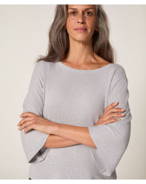 Pull manches courtes Astou gris clair