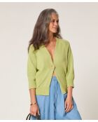 Ife Limettengrüne, offene Weste mit Puffärmeln