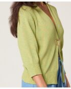 Ife Limettengrüne, offene Weste mit Puffärmeln