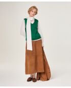 Fantasy-Stricktunika mit V-Ausschnitt aus flaschengrüner Mouna-Baumwolle