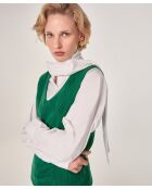 Fantasy-Stricktunika mit V-Ausschnitt aus flaschengrüner Mouna-Baumwolle