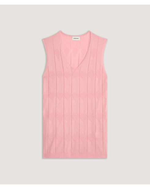 Mouna Fantasy-Stricktunika aus Baumwolle mit V-Ausschnitt aus Rosenholz