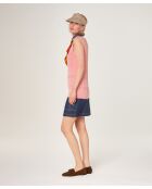 Mouna palissanderkleurige katoenen fantasiegebreide tuniek met V-hals