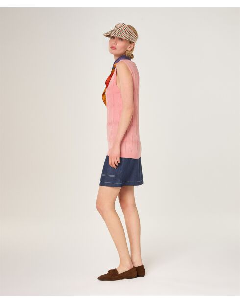 Mouna Fantasy-Stricktunika aus Baumwolle mit V-Ausschnitt aus Rosenholz