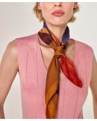 Mouna palissanderkleurige katoenen fantasiegebreide tuniek met V-hals