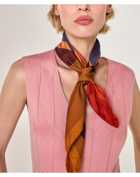 Mouna Fantasy-Stricktunika aus Baumwolle mit V-Ausschnitt aus Rosenholz