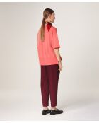 Kurzärmliger Rundhalspullover aus Sakura-Wolle in Mandarin-Orange