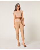 Pull manches courtes Rayo beige