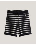 Short rayé en coton en jersey Kemi blanc/noir
