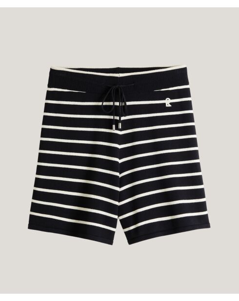 Short rayé en coton en jersey Kemi blanc/noir
