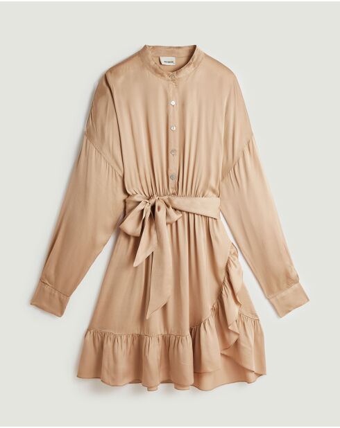 Zahra beiges Hemdkleid
