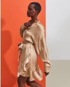 Zahra beiges Hemdkleid