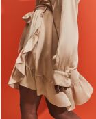 Zahra beiges Hemdkleid