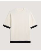 Maglia a manica corta a collo alto in cotone bianco Ilham