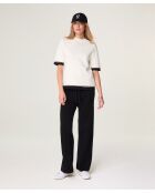 Maglia a manica corta a collo alto in cotone bianco Ilham