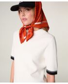 Maglia a manica corta a collo alto in cotone bianco Ilham