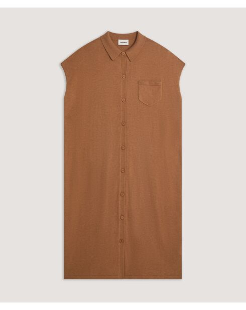 Adama tabakbraunes Hemdkleid aus Baumwolljersey