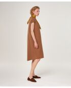 Adama tabakbraunes Hemdkleid aus Baumwolljersey