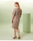 Beiges gerades Baumwollkleid Nuru