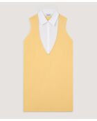 Olga gele wollen jurk met korte mouwen